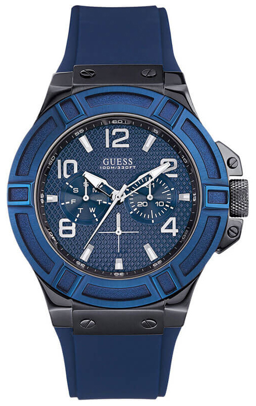 Guess Herrklocka W0248G5 Rigor Blå/Gummi Ø45 mm - Guess