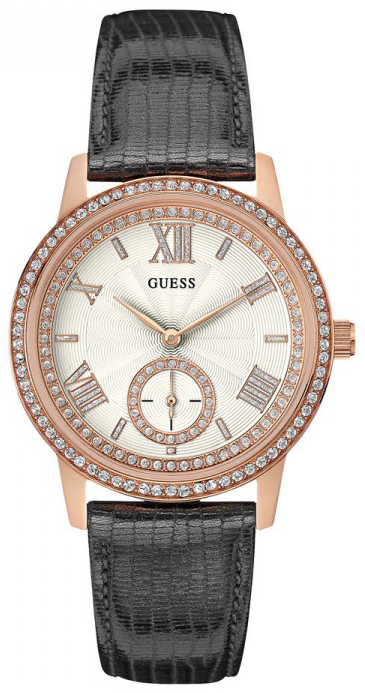 Guess Damklocka W0642L3 Gramercy Antikvit/Läder Ø39 mm - Guess