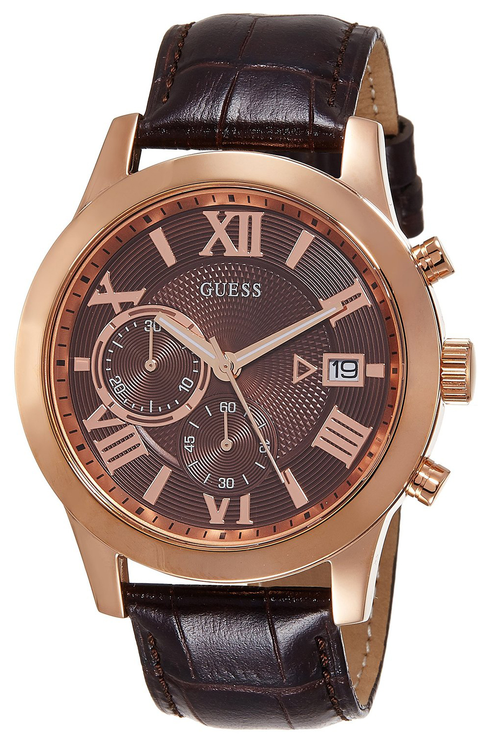 Guess Herrklocka W0669G1 Sporty Brun/Läder Ø45 mm