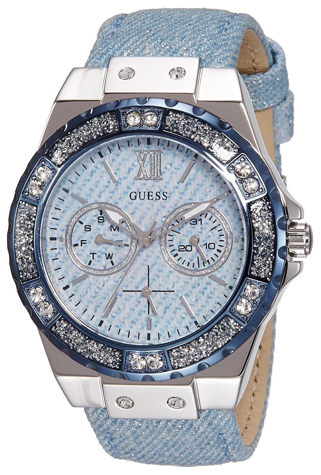 Guess Limelight Damklocka W0775L1 Blå/Läder Ø38 mm