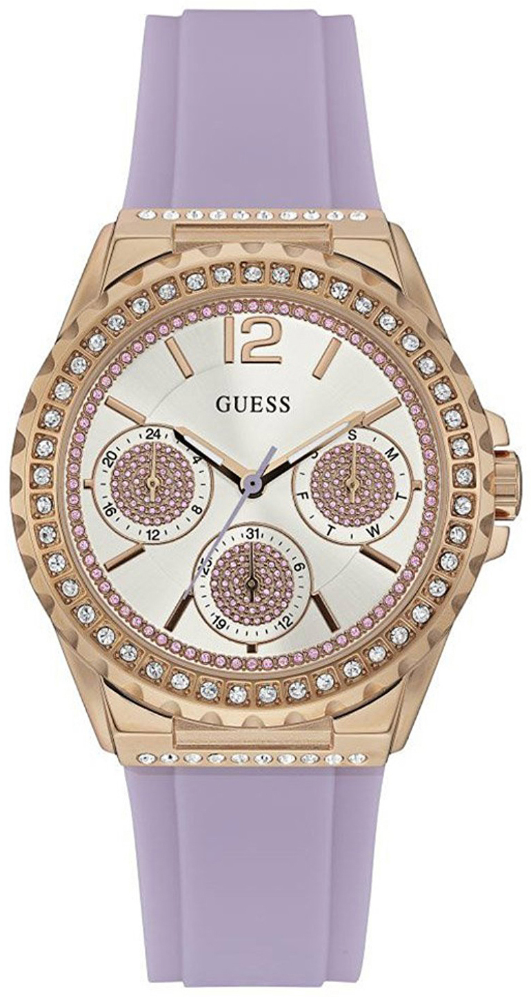 Guess Damklocka W0846L6 Silverf&auml;rgad/Gummi &Oslash;40 mm