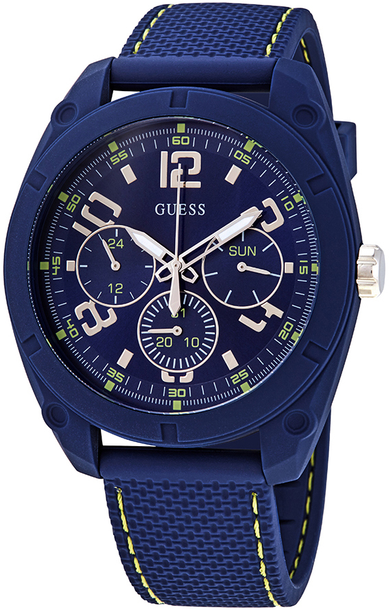 Guess Herrklocka W1256G3 Blå/Gummi Ø46 mm - Guess