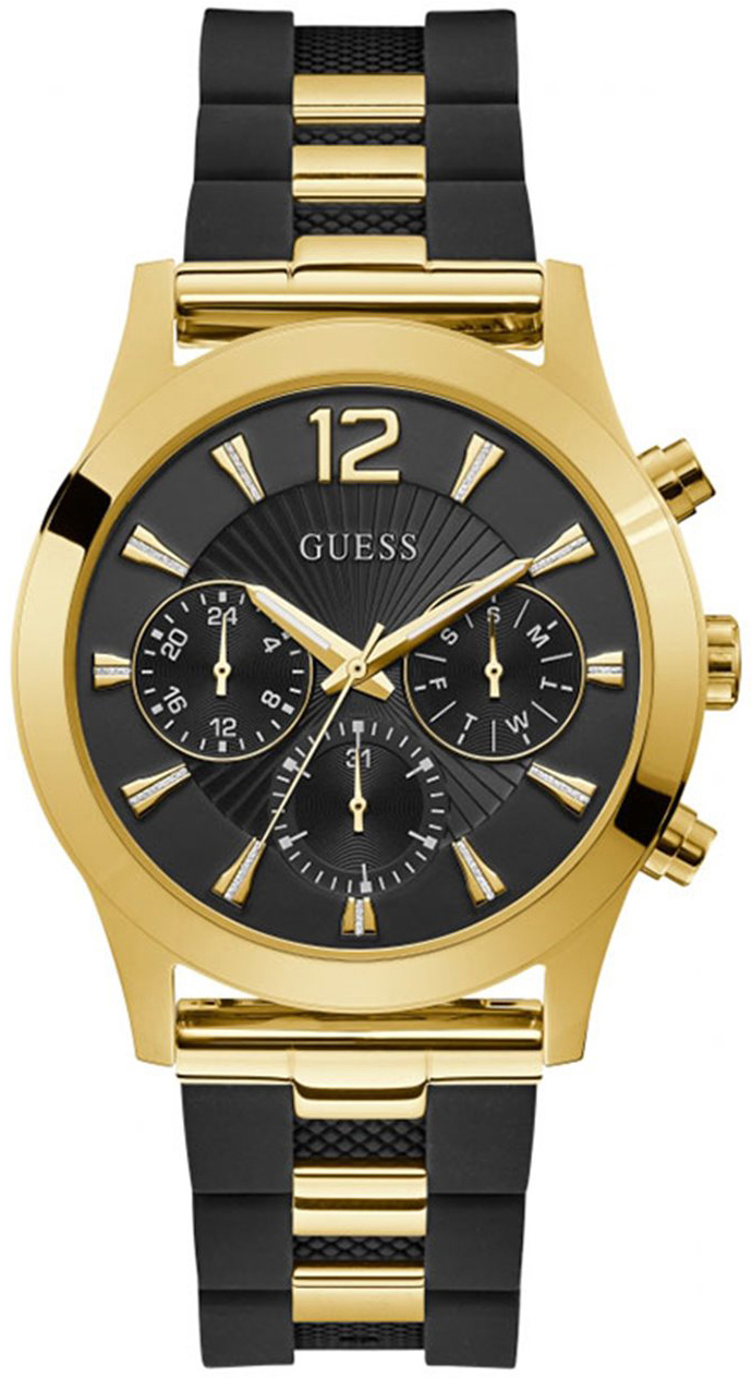 Guess Damklocka W1294L1 Svart/Gulguldtonat st&aring;l &Oslash;42 mm