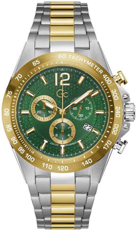 Guess Herrklocka Z07008G9MF Audacious Grön/Gulguldtonat stål Ø44 mm - Guess