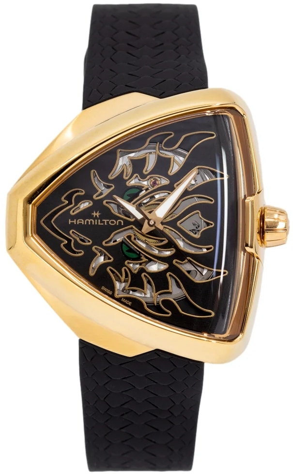 Hamilton Herrklocka H24525332 Ventura Svart/Gummi - Hamilton