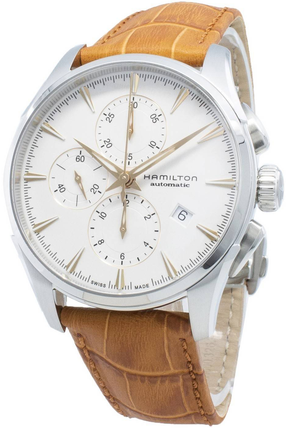 Hamilton Herrklocka H32586511 Jazzmaster Vit/Läder Ø42 mm - Hamilton