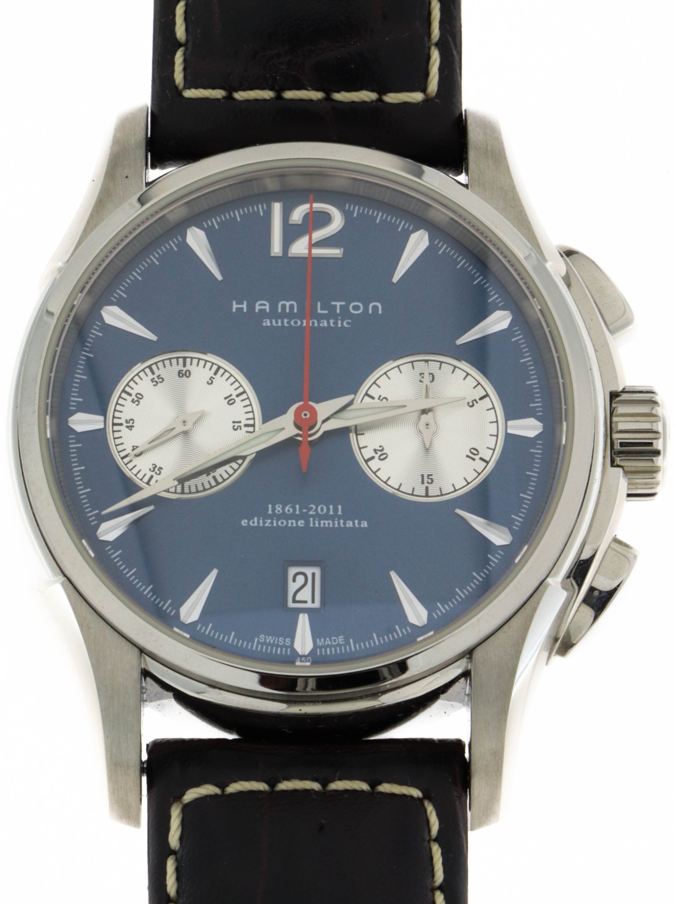 Hamilton Herrklocka H32606745 Blå/Läder - Hamilton