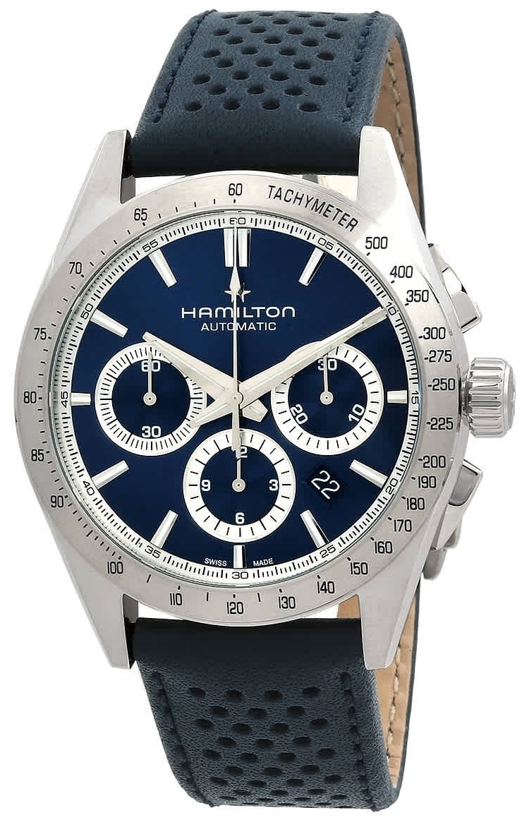 Hamilton Herrklocka H36616640 Jazzmaster Performer Blå/Läder Ø42 mm - Hamilton