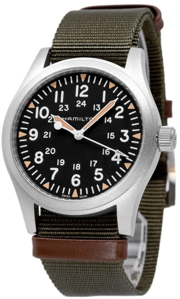 Hamilton Herrklocka H69529933 Khaki Field Svart/Läder Ø42 mm - Hamilton
