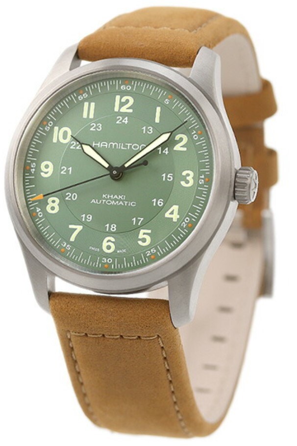 Hamilton Herrklocka H70205860 Khaki Field Grön/Läder Ø38 mm - Hamilton