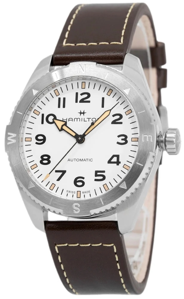 Hamilton Herrklocka H70315510 Khaki Field Vit/Läder Ø41 mm - Hamilton