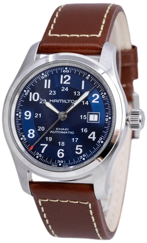 Hamilton Herrklocka H70605540 Khaki Field Blå/Läder Ø42 mm - Hamilton
