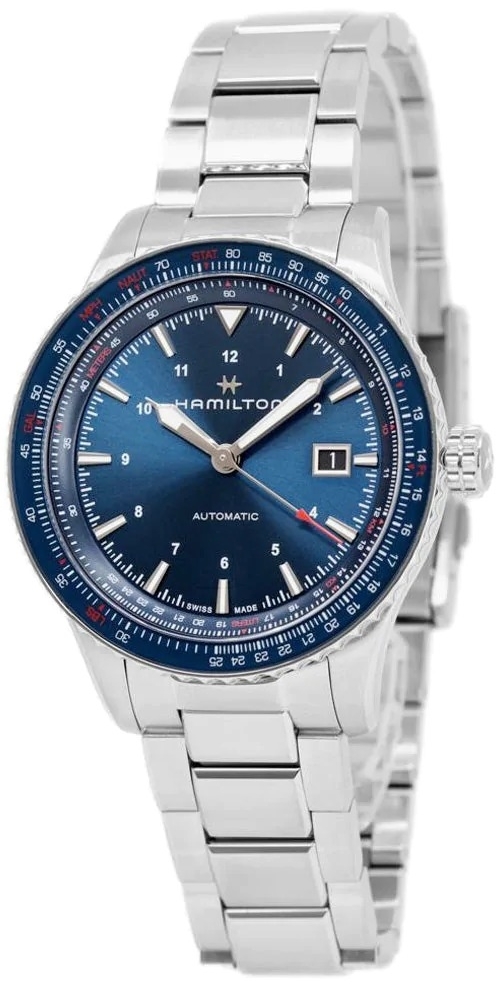 Hamilton Herrklocka H76645140 Khaki Aviation Blå/Stål Ø42 mm - Hamilton
