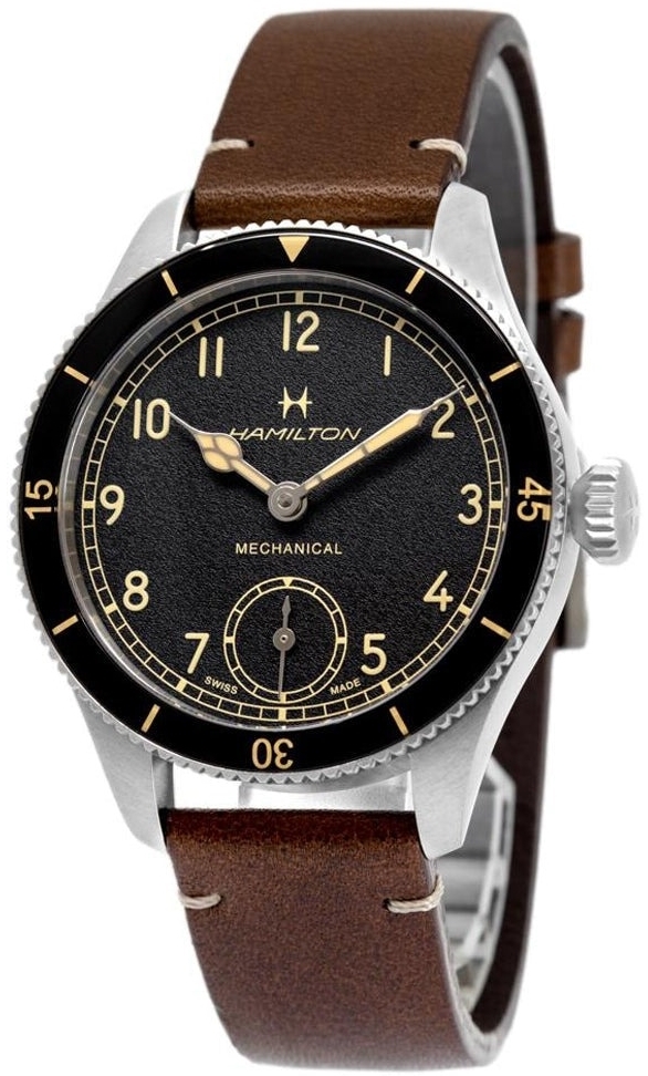 Hamilton Herrklocka H76719530 Khaki Aviation Svart/Läder Ø43 mm - Hamilton