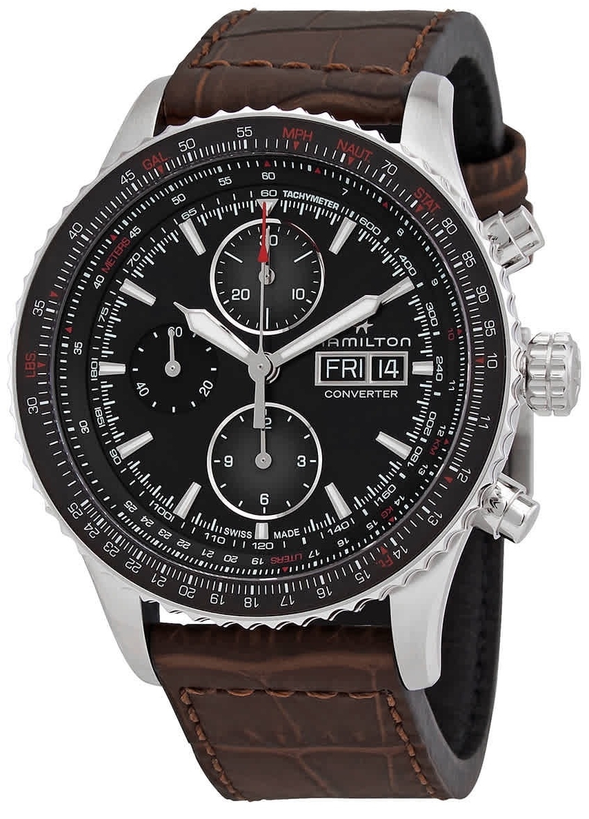 Hamilton Herrklocka H76726530 Khaki Aviation Svart/Läder Ø44 mm - Hamilton