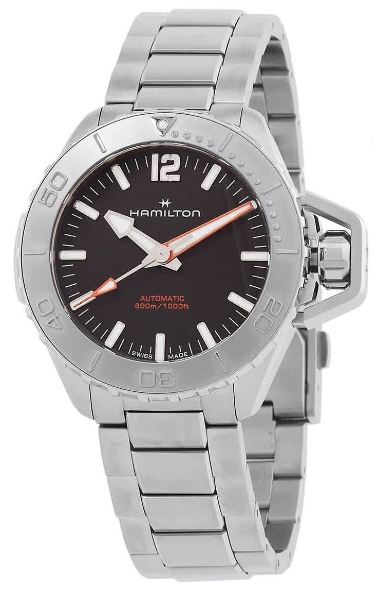 Hamilton Herrklocka H77485130 Khaki Navy Frogman Svart/Stål Ø41 mm - Hamilton