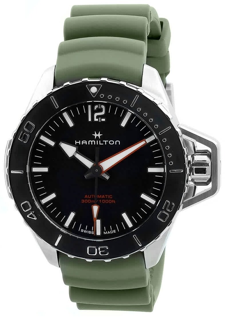 Hamilton Herrklocka H77825331 Khaki Navy Frogman Svart/Gummi Ø46 mm - Hamilton
