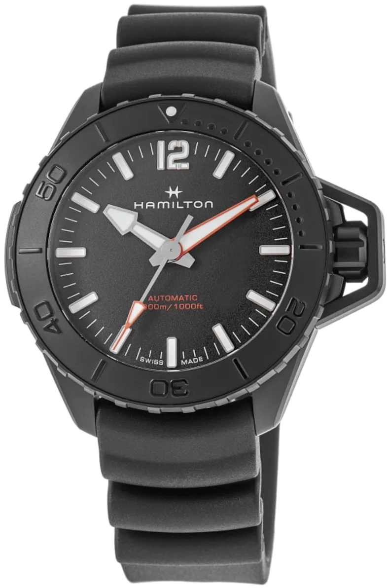 Hamilton Herrklocka H77855330 Khaki Navy Frogman Svart/Gummi Ø46 mm - Hamilton