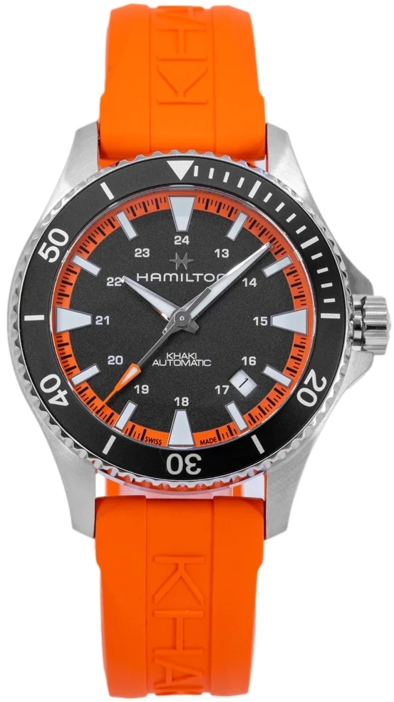 Hamilton H82395331 Khaki Navy Scuba Auto Svart/Gummi Ø40 mm - Hamilton