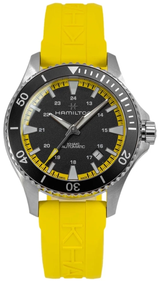 Hamilton Herrklocka H82395332 Khaki Navy Scuba Svart/Gummi Ø40 mm - Hamilton