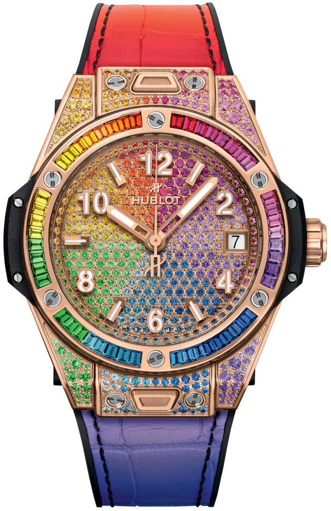 Hublot 465.OX.9900.LR.0999 Big Bang 39mm Roséguldstonad/Gummi Ø39 mm - Hublot