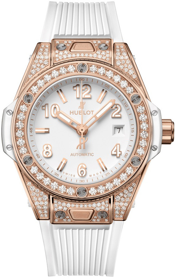 Hublot Damklocka 485.OE.2080.RW.1604 Big Bang 33Mm Vit/Gummi Ø33 mm - Hublot