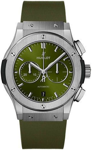 Hublot Herrklocka 541.NX.8970.RX Classic Fusion Grön/Gummi Ø42 mm - Hublot