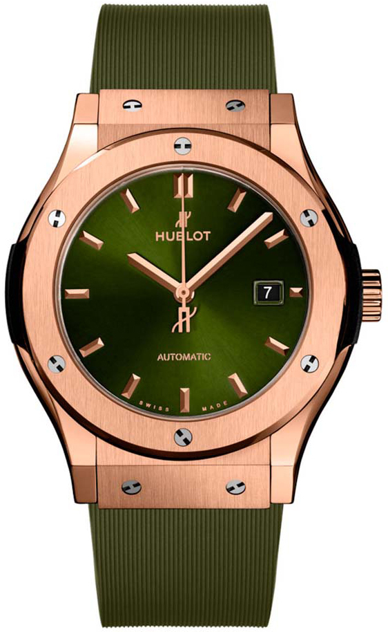 Hublot Herrklocka 542.OX.8980.RX Classic Fusion Grön/Gummi Ø42 mm - Hublot