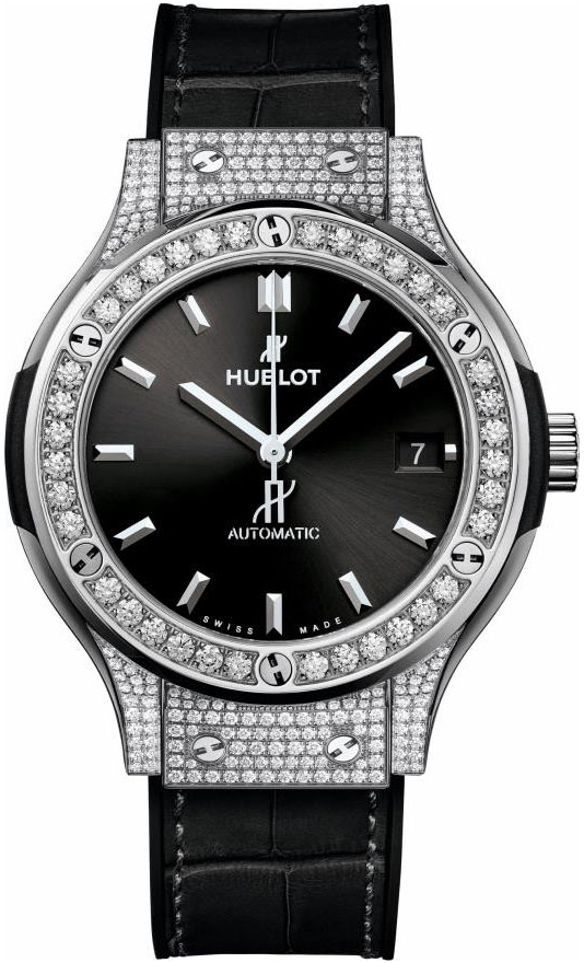 Hublot Damklocka 565.NX.1470.LR.1604 Classic Fusion Svart/Gummi Ø38 - Hublot