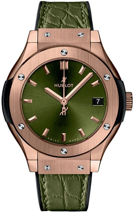 Hublot Damklocka 581.OX.8980.LR Classic Fusion Grön/Läder Ø33 mm - Hublot