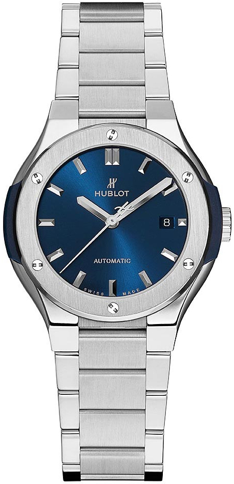 Hublot Damklocka 585.NX.7170.NX Classic Fusion Blå/Titan Ø33 mm - Hublot