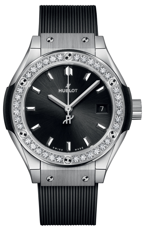 Hublot Damklocka 591.NX.1470.RX.1204 Classic Fusion Svart/Gummi Ø29 - Hublot