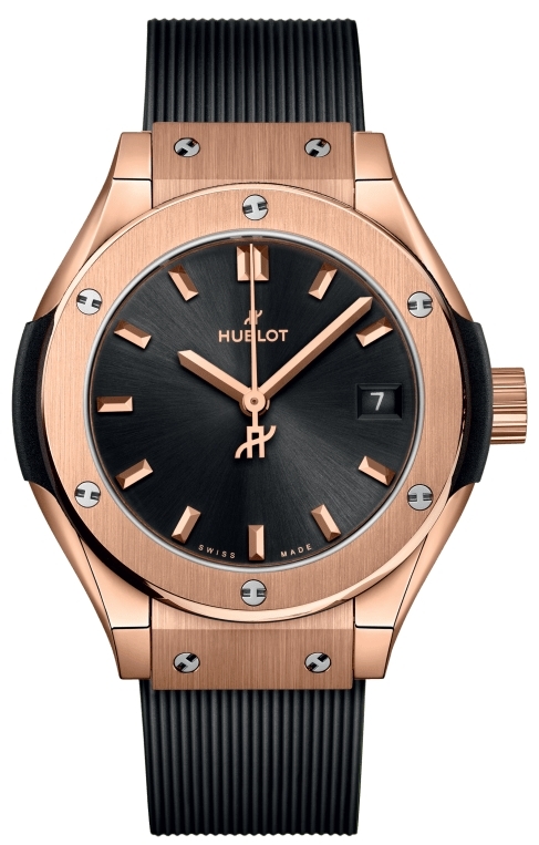 Hublot Damklocka 591.OX.1480.RX Classic Fusion Svart/Gummi Ø29 mm - Hublot