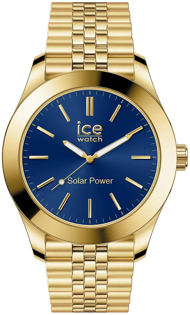 Ice Watch Herrklocka 023798 Ice Solar Power Blå/Gulguldtonat stål