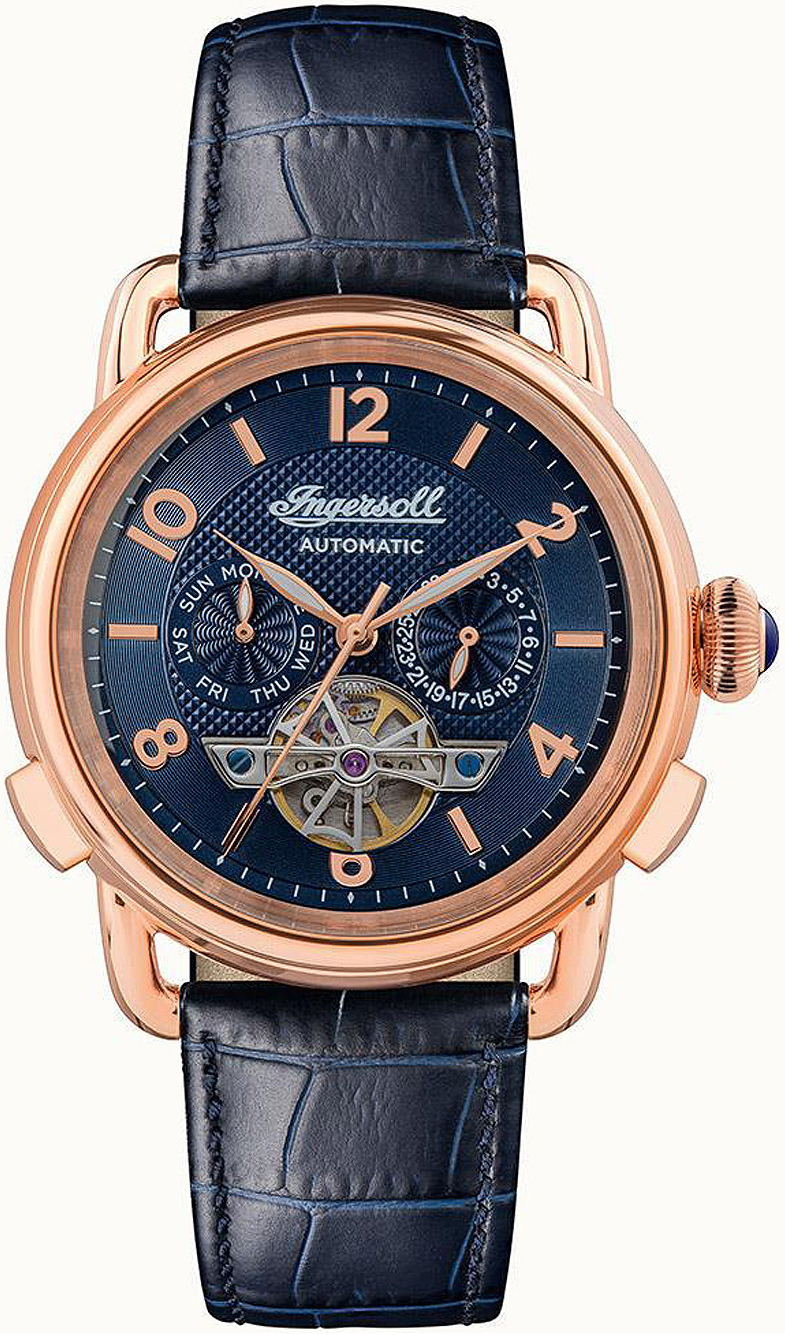Ingersoll Herrklocka I00902B The New England Blå/Läder Ø44 mm