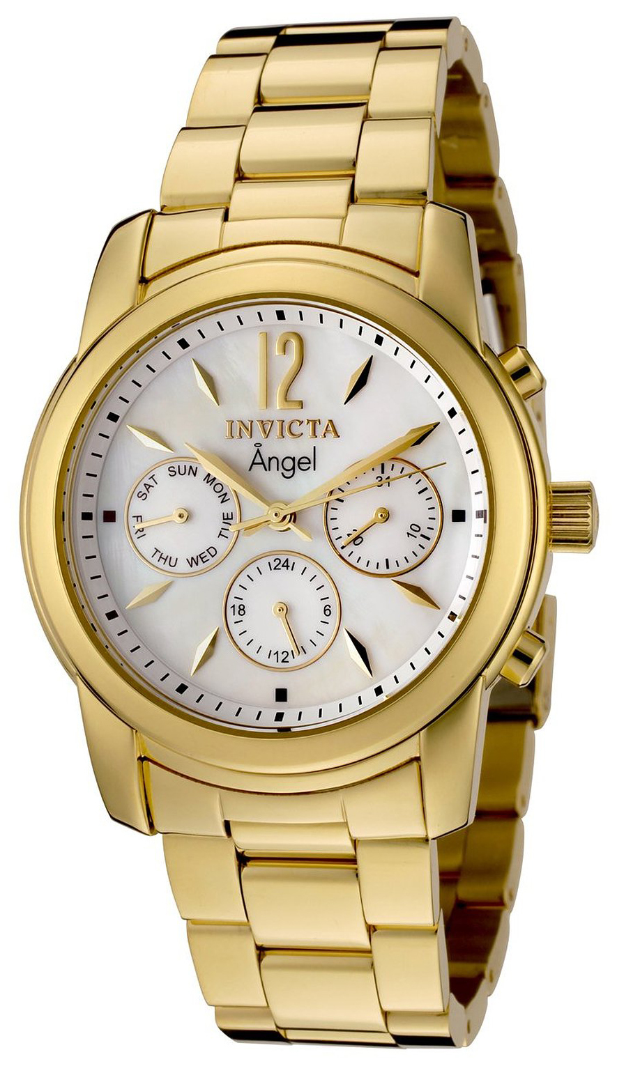 Invicta Damklocka 0465 Angel Vit/Guldtonat stål Ø38 mm - Invicta