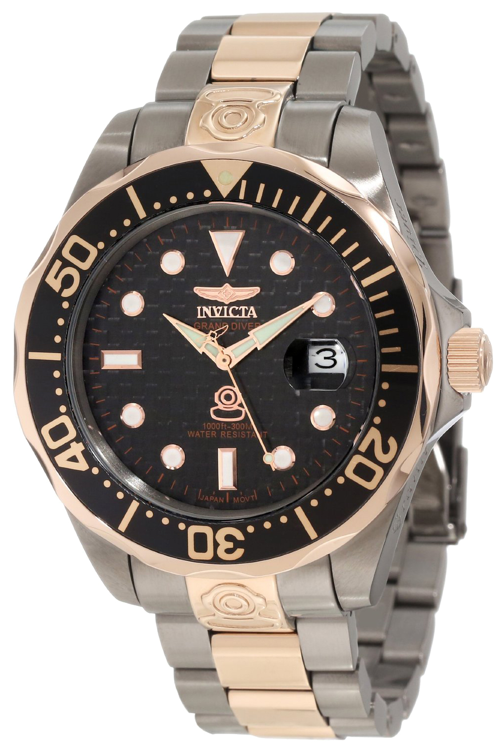 Invicta Pro Diver Herrklocka 10643 Svart/Roséguldstonat stål Ø46 mm - Invicta