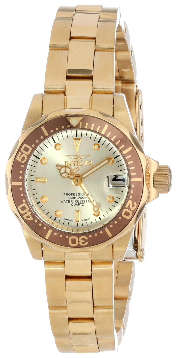 Invicta Pro Diver Damklocka 12527 Champagnefärgad/Gulguldtonat stål - Invicta