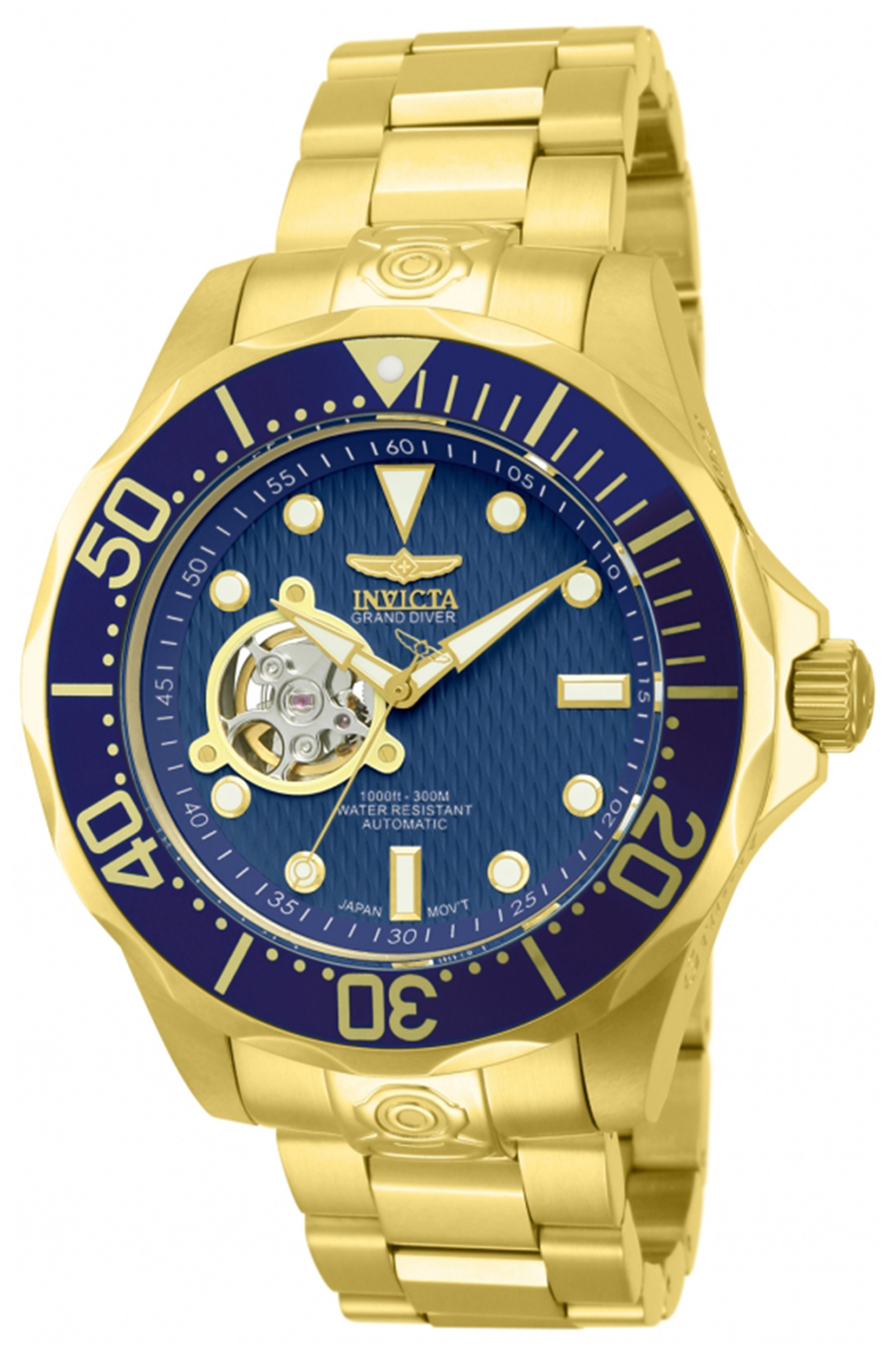 Invicta Pro Diver Herrklocka 13711 Blå/Gulguldtonat stål Ø47 mm - Invicta