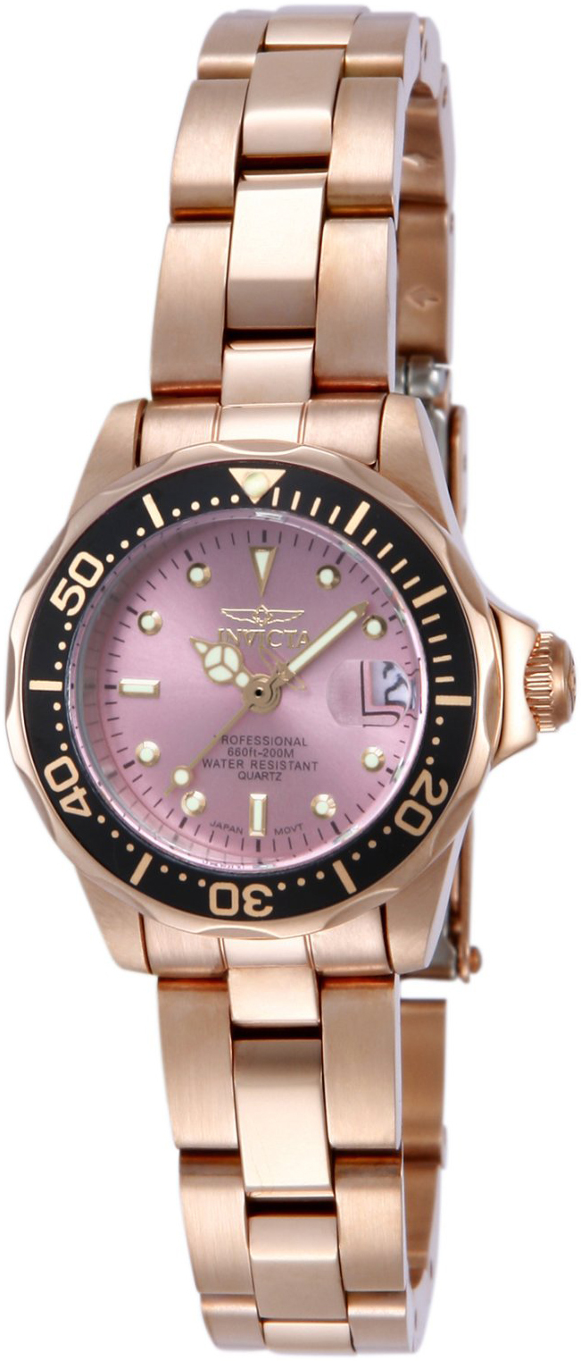 Invicta Damklocka 14100 Pro Diver Rosa/Roséguldstonat stål Ø24.5 mm