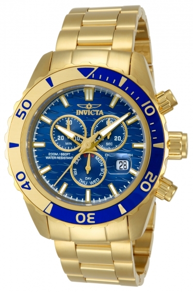 Invicta Pro Diver Herrklocka 14342 Blå/Gulguldtonat stål Ø43 mm - Invicta