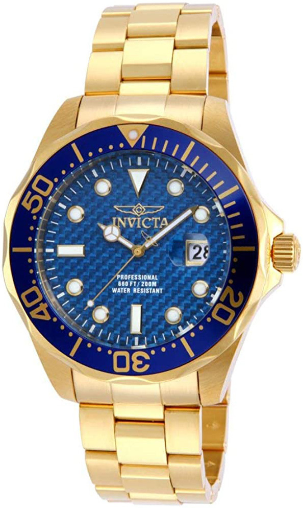 Invicta Pro Diver Herrklocka 14357 Blå/Gulguldtonat stål Ø47 mm - Invicta