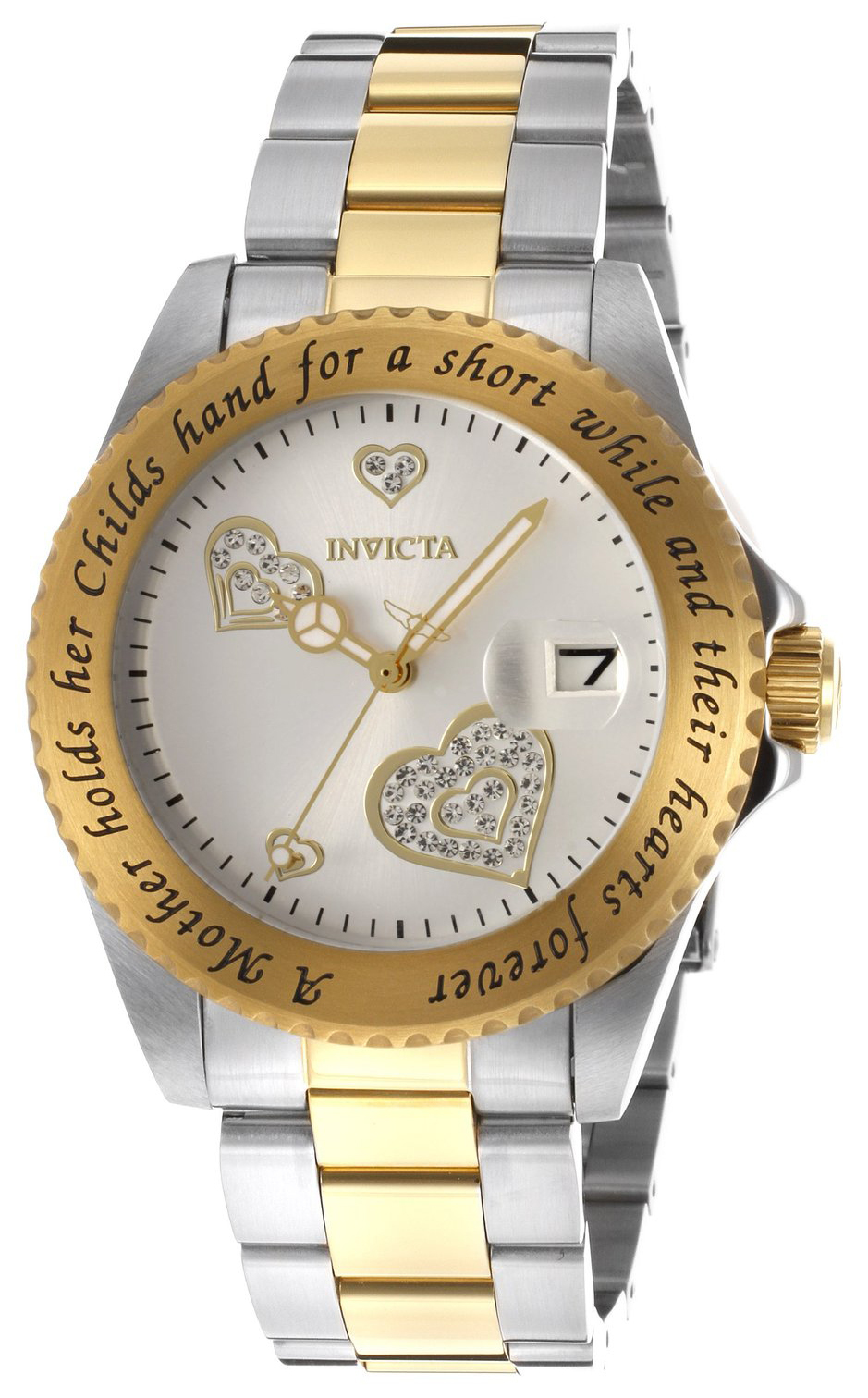 Invicta Damklocka 14730 Angel Silverf&auml;rgad/Guldtonat st&aring;l &Oslash;40 mm