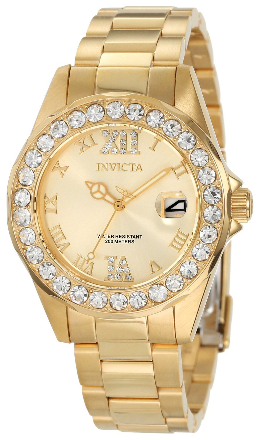 Invicta Damklocka 15252 Pro Diver Guld/Gulguldtonat stål Ø38 mm