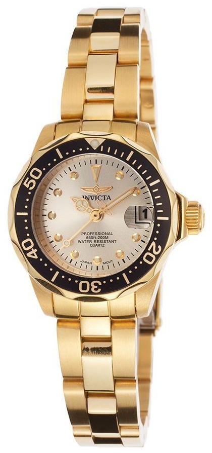 Invicta Damklocka 17038 Pro Diver Champagnef&auml;rgad/Gulguldtonat st&aring;l