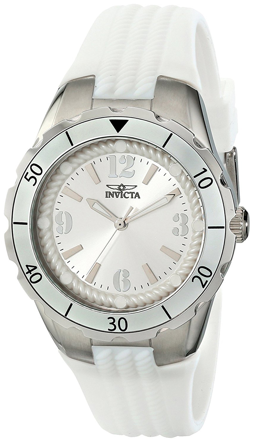 Invicta Damklocka 17479 Angel Silverfärgad/Gummi Ø38 mm
