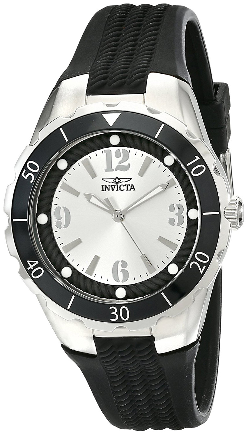Invicta Damklocka 17482 Angel Silverfärgad/Gummi Ø38 mm