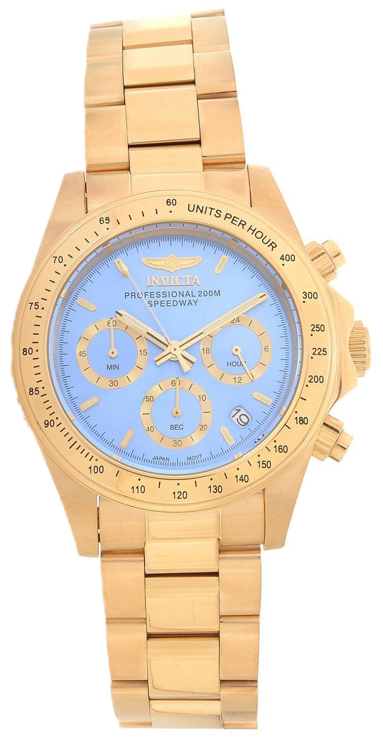Invicta Damklocka 18256 Speedway Blå/Gulguldtonat stål Ø40 mm - Invicta