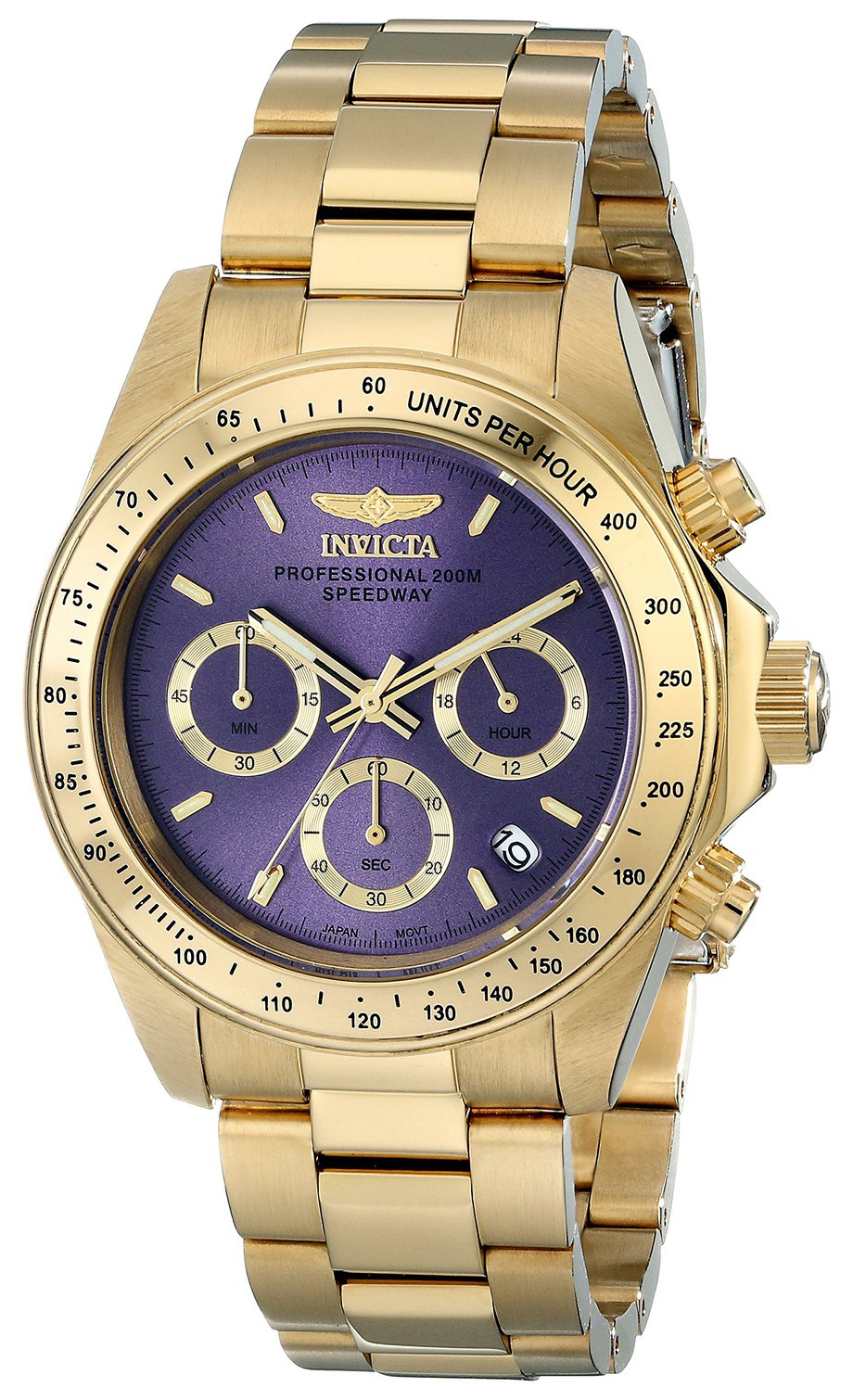 Invicta Damklocka 18257 Speedway Lila/Gulguldtonat stål Ø41 mm - Invicta