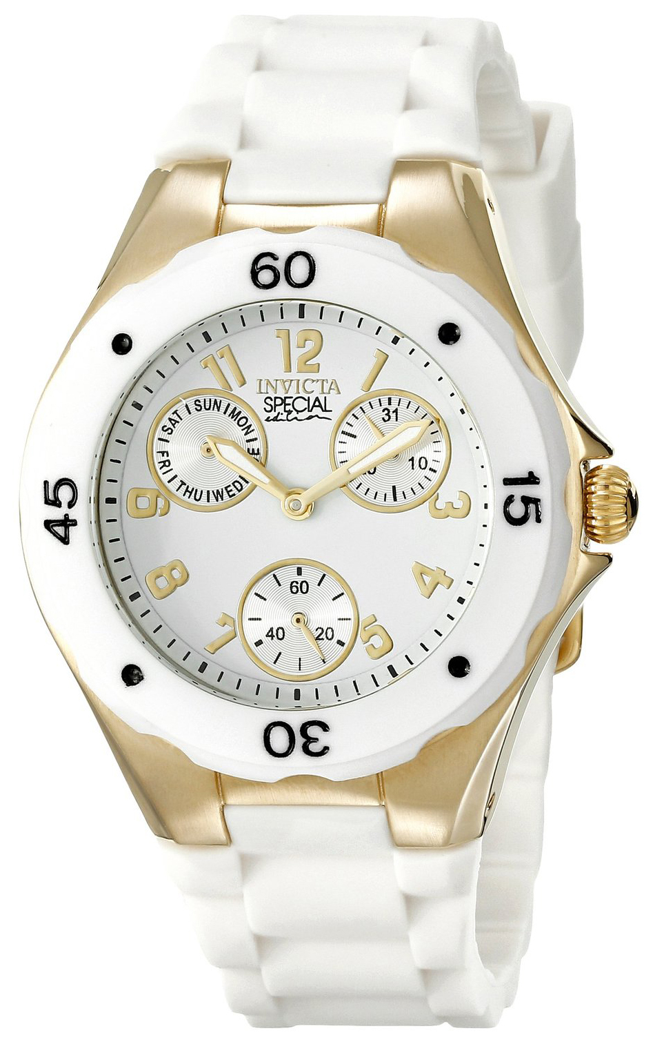 Invicta Damklocka 18796 Angel Vit/Gummi Ø38 mm